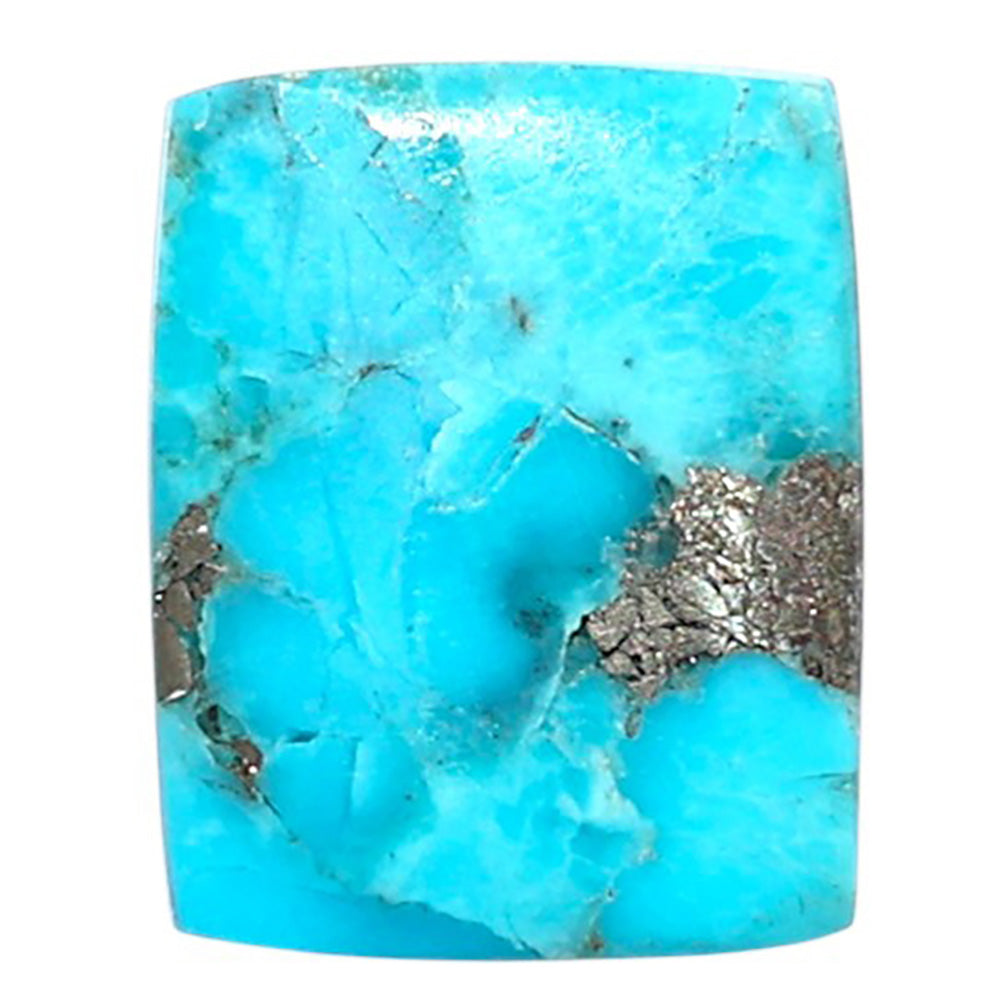 Kingman Turquoise With Pyrite 13.5x18.65x2.6 mm Cushion Shape Polished Gemstone LS154-08451