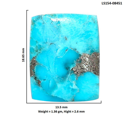 Kingman Turquoise With Pyrite 13.5x18.65x2.6 mm Cushion Shape Polished Gemstone LS154-08451