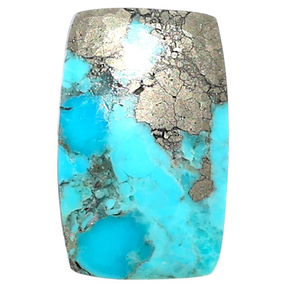 Kingman Turquoise With Pyrite 13.3x20.75x3 mm Cushion Shape Polished Gemstone LS154-08452