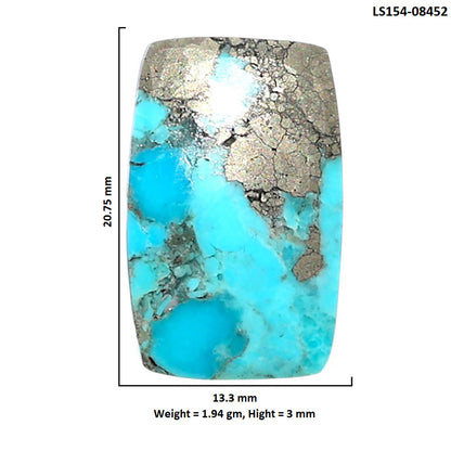Kingman Turquoise With Pyrite 13.3x20.75x3 mm Cushion Shape Polished Gemstone LS154-08452