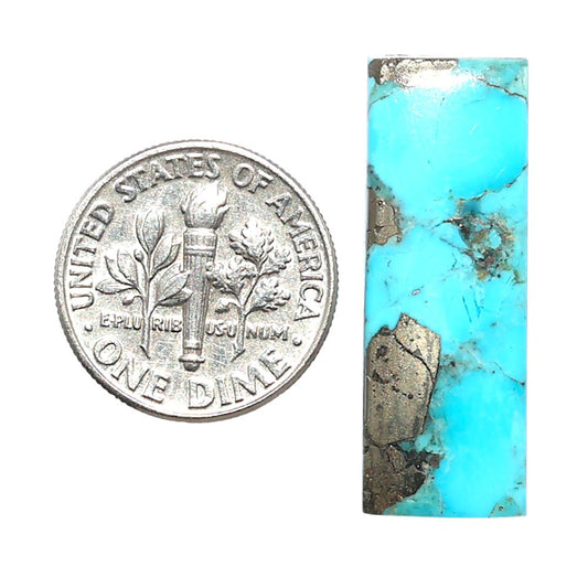 Kingman Turquoise With Pyrite 10.3x29x3 mm Baguette Shape Polished Gemstone LS154-08454