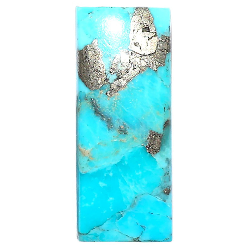 Kingman Turquoise With Pyrite 11.1x27.1x3.5 mm Baguette Shape Polished Gemstone LS154-08457