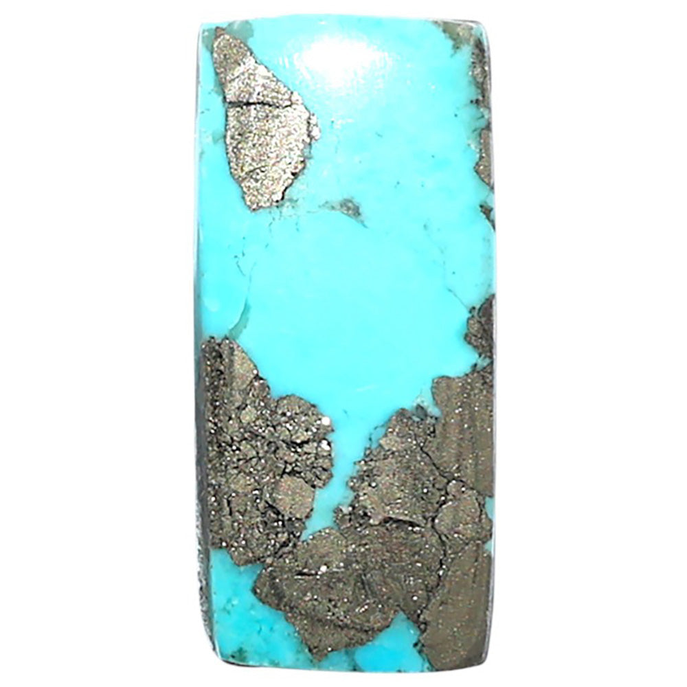 Kingman Turquoise With Pyrite 11x23.8x3 mm Baguette Shape Polished Gemstone LS154-08458