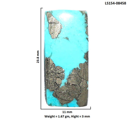 Kingman Turquoise With Pyrite 11x23.8x3 mm Baguette Shape Polished Gemstone LS154-08458