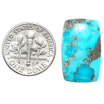 Kingman Turquoise With Pyrite 13.1x21x3 mm Cushion Shape Polished Gemstone LS154-08459