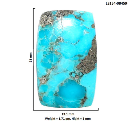 Kingman Turquoise With Pyrite 13.1x21x3 mm Cushion Shape Polished Gemstone LS154-08459