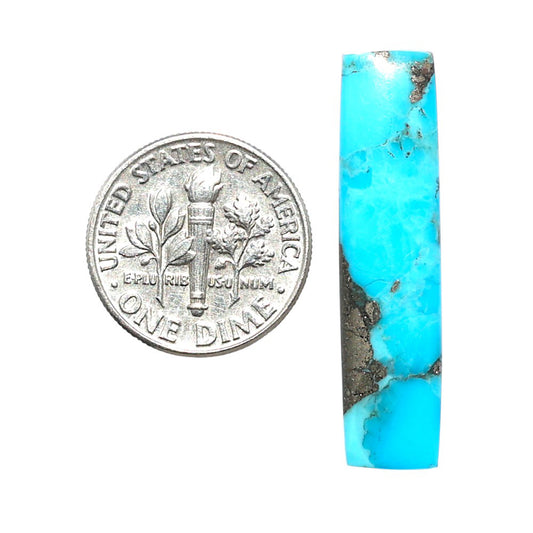 Kingman Turquoise With Pyrite 8.1x33.15x3 mm Baguette Shape Polished Gemstone LS154-08460