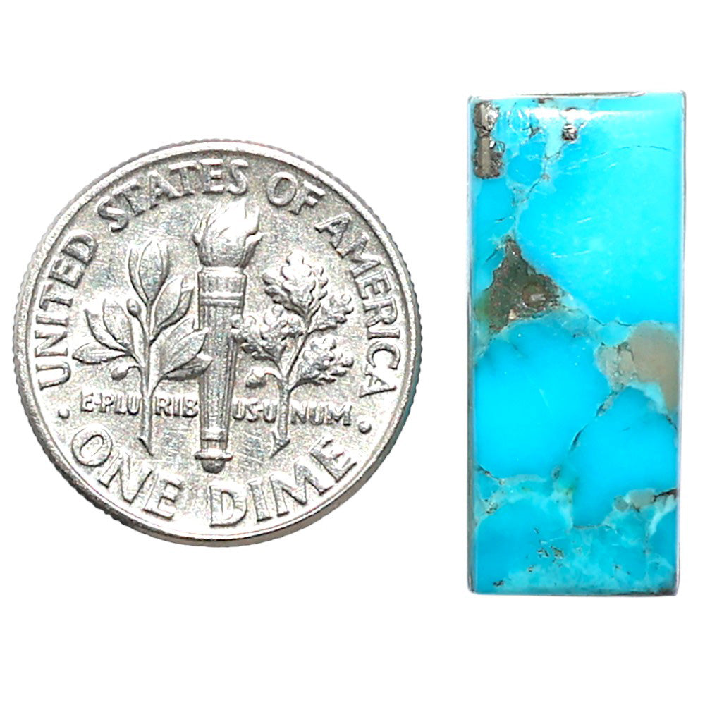 Kingman Turquoise With Pyrite 9.5x22x3.5 mm Baguette Shape Polished Gemstone LS154-08463