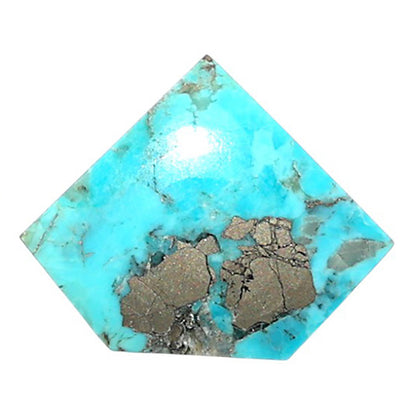 Kingman Turquoise With Pyrite 17x21.25x3.3 mm Fancy Shape Polished Gemstone LS154-08464