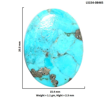 Kingman Turquoise With Pyrite 15.4x20.3x2.3 mm Oval Shape Polished Gemstone LS154-08465
