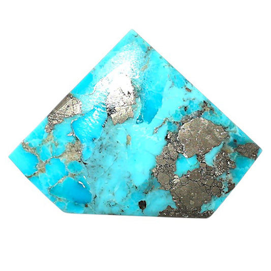 Kingman Turquoise With Pyrite 24.6x33.35x4 mm Fancy Shape Polished Gemstone LS154-08467