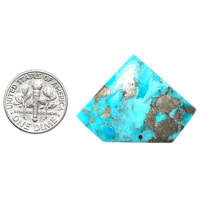 Kingman Turquoise With Pyrite 24.6x33.35x4 mm Fancy Shape Polished Gemstone LS154-08467
