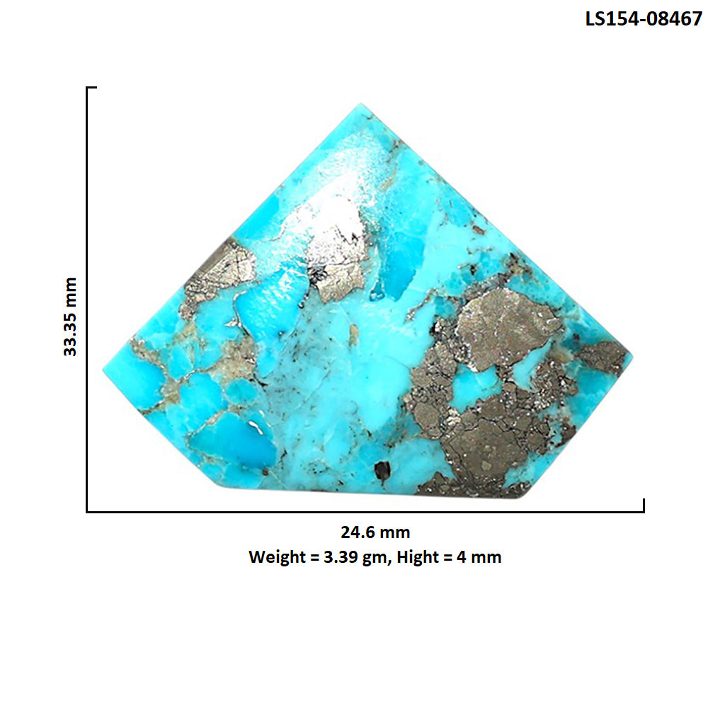 Kingman Turquoise With Pyrite 24.6x33.35x4 mm Fancy Shape Polished Gemstone LS154-08467