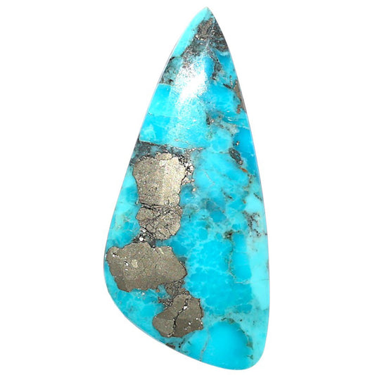 Kingman Turquoise With Pyrite 17.3x38x3.4 mm Fancy Shape Polished Gemstone LS154-08468