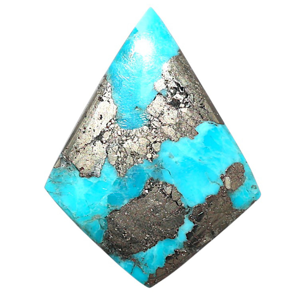 Kingman Turquoise With Pyrite 25.5x33.15x3.5 mm Fancy Shape Polished Gemstone LS154-08469