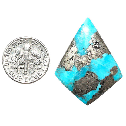 Kingman Turquoise With Pyrite 25.5x33.15x3.5 mm Fancy Shape Polished Gemstone LS154-08469