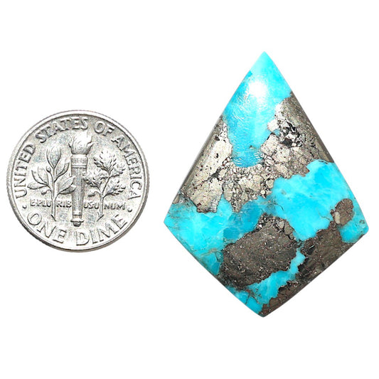 Kingman Turquoise With Pyrite 25.5x33.15x3.5 mm Fancy Shape Polished Gemstone LS154-08469