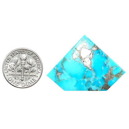 Kingman Turquoise With Pyrite 24.55x34.6x3.6 mm Fancy Shape Polished Gemstone LS154-08472
