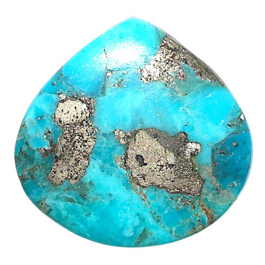 Kingman Turquoise With Pyrite 22x22.75x3 mm Heart Shape Polished Gemstone LS154-08473