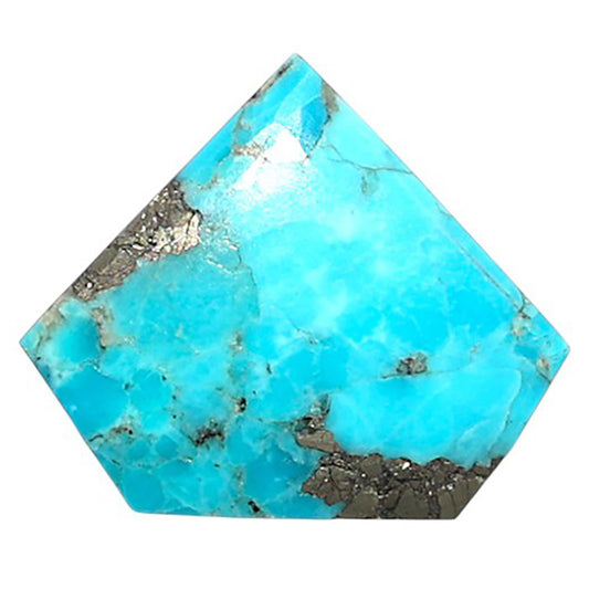 Kingman Turquoise With Pyrite 16.6x19.8x3.3 mm Fancy Shape Polished Gemstone LS154-08474