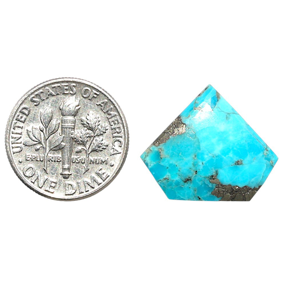 Kingman Turquoise With Pyrite 16.6x19.8x3.3 mm Fancy Shape Polished Gemstone LS154-08474
