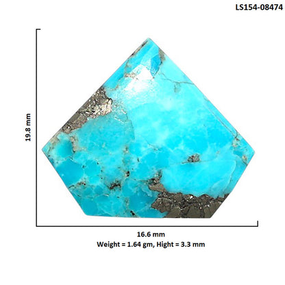 Kingman Turquoise With Pyrite 16.6x19.8x3.3 mm Fancy Shape Polished Gemstone LS154-08474