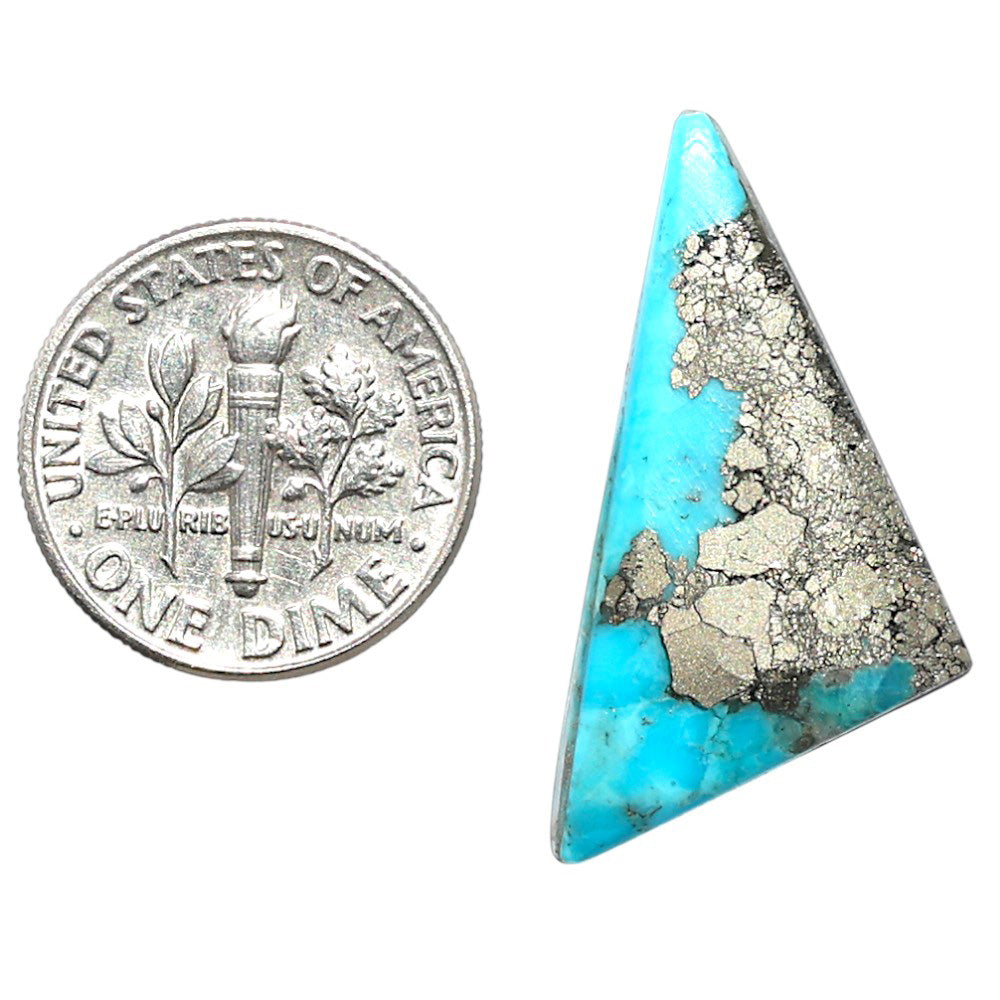 Kingman Turquoise With Pyrite 15x29.3x3 mm Fancy Shape Polished Gemstone LS154-08478