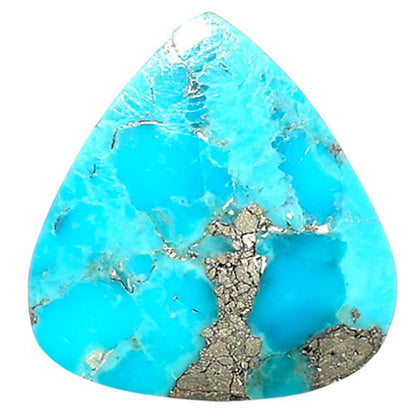 Kingman Turquoise With Pyrite 19.2x20.2x2.5 mm Heart Shape Polished Gemstone LS154-08479