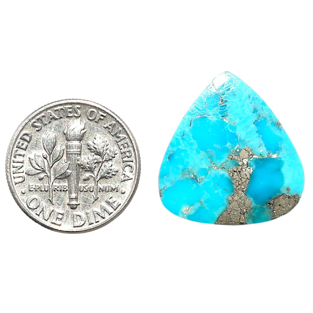 Kingman Turquoise With Pyrite 19.2x20.2x2.5 mm Heart Shape Polished Gemstone LS154-08479