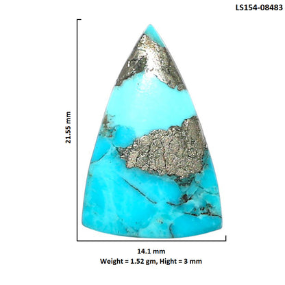 Kingman Turquoise With Pyrite 14.1x21.55x3 mm Fancy Shape Polished Gemstone LS154-08483