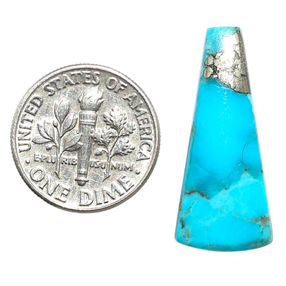 Kingman Turquoise With Pyrite 11.7x26.85x3 mm Fancy Shape Polished Gemstone LS154-08485