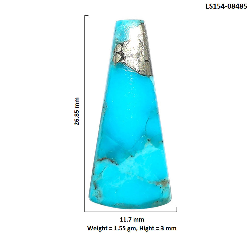 Kingman Turquoise With Pyrite 11.7x26.85x3 mm Fancy Shape Polished Gemstone LS154-08485