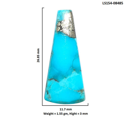 Kingman Turquoise With Pyrite 11.7x26.85x3 mm Fancy Shape Polished Gemstone LS154-08485