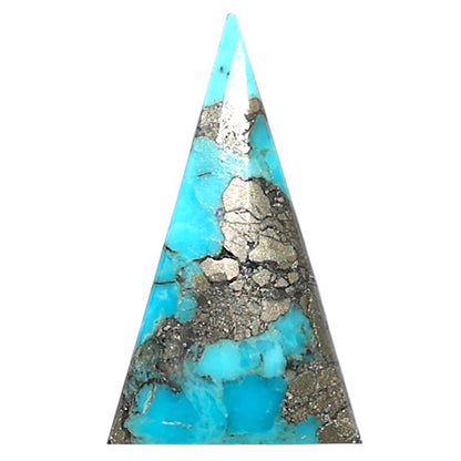Kingman Turquoise With Pyrite 14x23.85x3 mm Fancy Shape Polished Gemstone LS154-08486