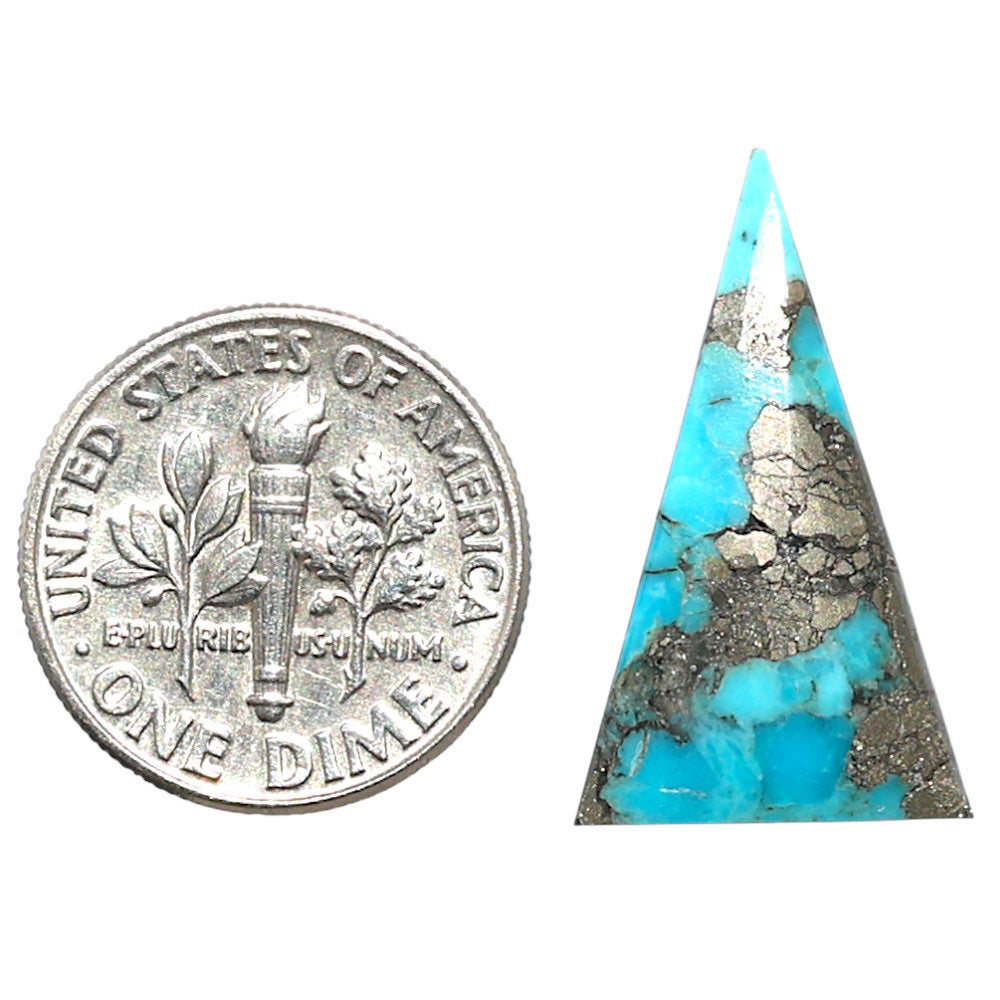 Kingman Turquoise With Pyrite 14x23.85x3 mm Fancy Shape Polished Gemstone LS154-08486