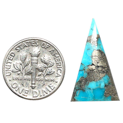 Kingman Turquoise With Pyrite 14x23.85x3 mm Fancy Shape Polished Gemstone LS154-08486