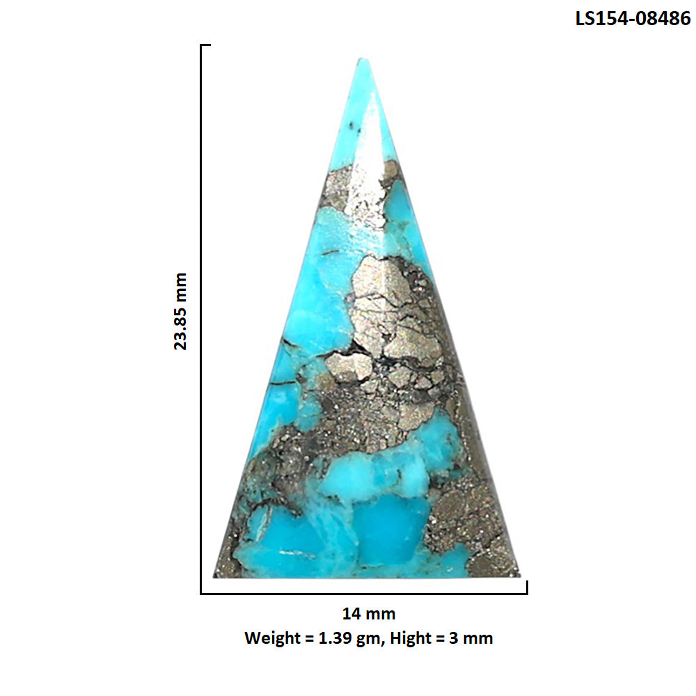 Kingman Turquoise With Pyrite 14x23.85x3 mm Fancy Shape Polished Gemstone LS154-08486