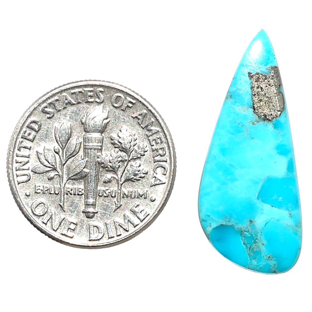 Kingman Turquoise With Pyrite 10.8x25.8x2.5 mm Fancy Shape Polished Gemstone LS154-08488