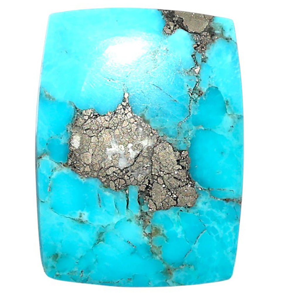 Kingman Turquoise With Pyrite 19.5x26x4 mm Cushion Shape Polished Gemstone LS154-08489