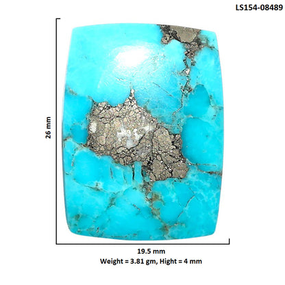Kingman Turquoise With Pyrite 19.5x26x4 mm Cushion Shape Polished Gemstone LS154-08489