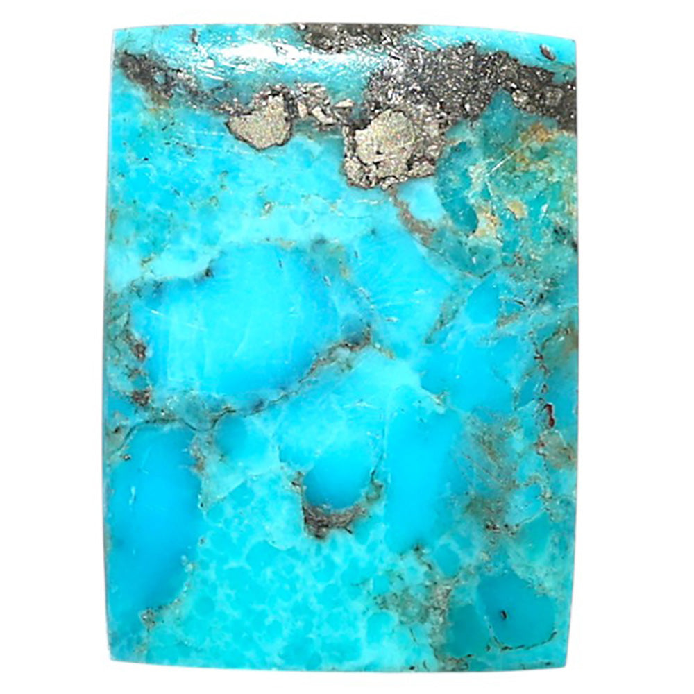 Kingman Turquoise With Pyrite 18.4x25x2.3 mm Baguette Shape Polished Gemstone LS154-08490