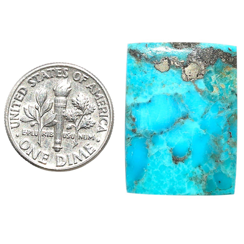 Kingman Turquoise With Pyrite 18.4x25x2.3 mm Baguette Shape Polished Gemstone LS154-08490