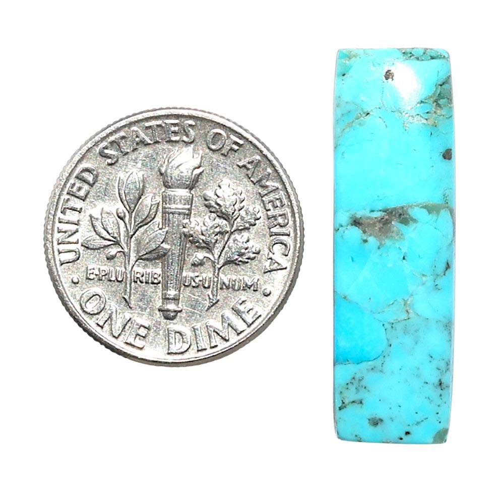 Kingman Turquoise With Pyrite 8.5x27.2x3 mm Baguette Shape Polished Gemstone LS154-08492