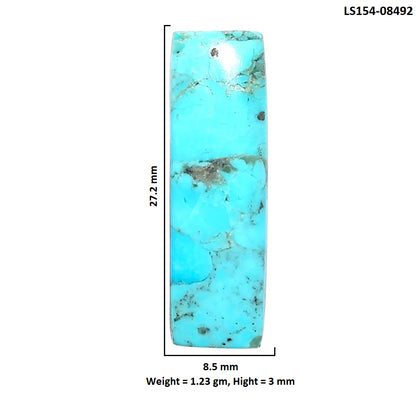 Kingman Turquoise With Pyrite 8.5x27.2x3 mm Baguette Shape Polished Gemstone LS154-08492