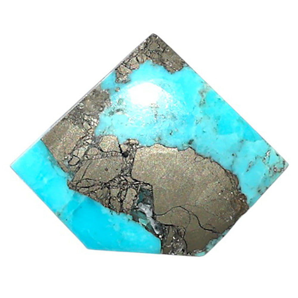 Kingman Turquoise With Pyrite 17.6x22.5x3.4 mm Fancy Shape Polished Gemstone LS154-08493