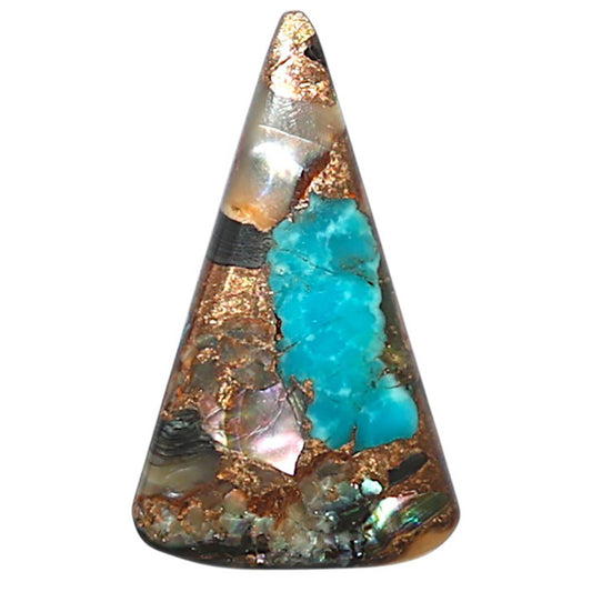 Shell In Black Blue Turquoise 14.2x24.3x3 mm Fancy Shape Polished Gemstone LS155-08511