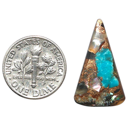 Shell In Black Blue Turquoise 14.2x24.3x3 mm Fancy Shape Polished Gemstone LS155-08511