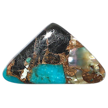 Shell In Black Blue Turquoise 14.7x24.5x3.5 mm Fancy Shape Polished Gemstone LS155-08514