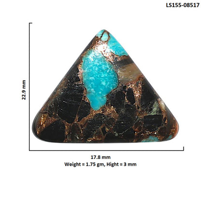 Shell In Black Blue Turquoise 17.8x22.9x3 mm Fancy Shape Polished Gemstone LS155-08517