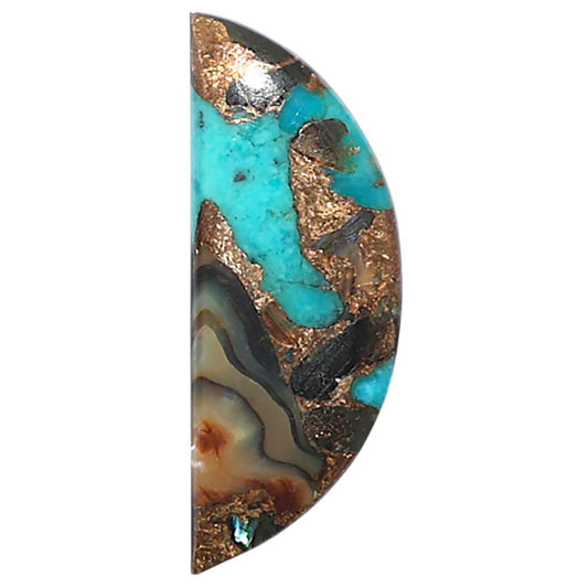 Shell In Black Blue Turquoise 9.5x25x3 mm Fancy Shape Polished Gemstone LS155-08522